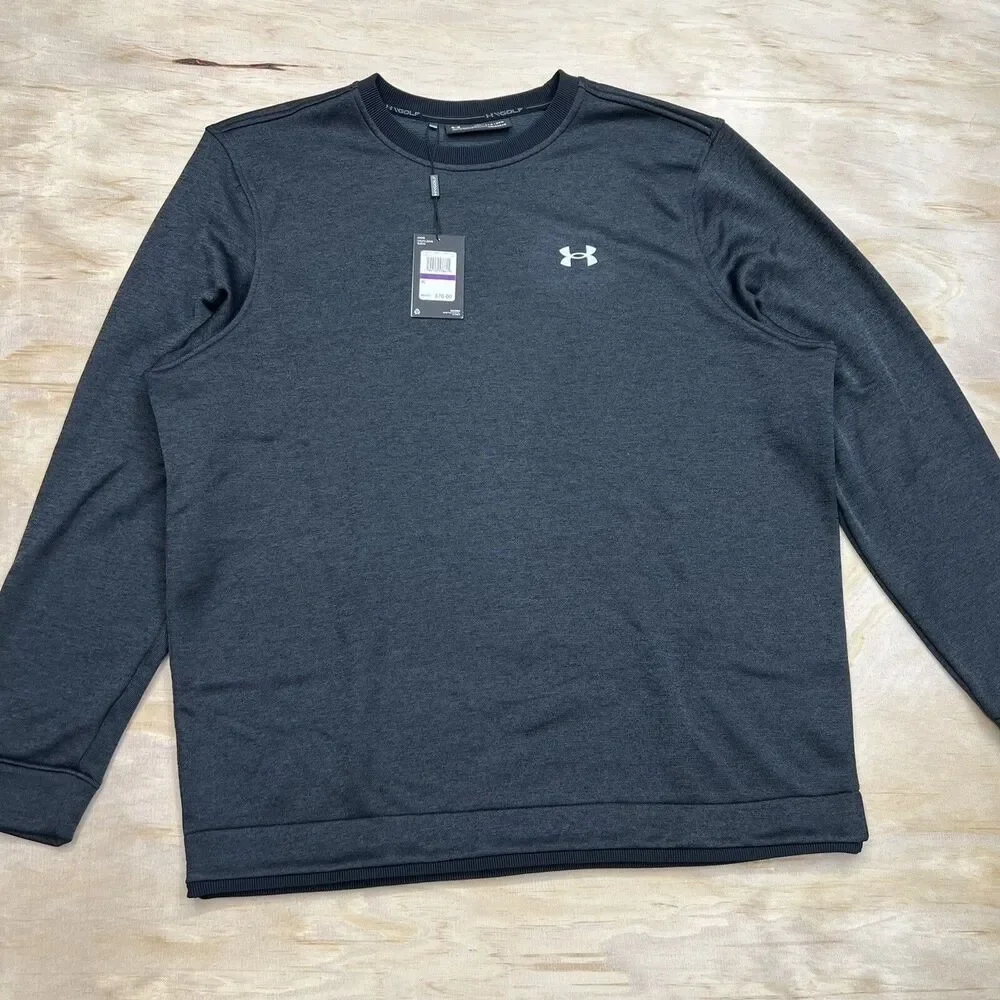 NEW Under Armour Crewneck Sweater Charcoal Gray Golf 2XL 1360503-001